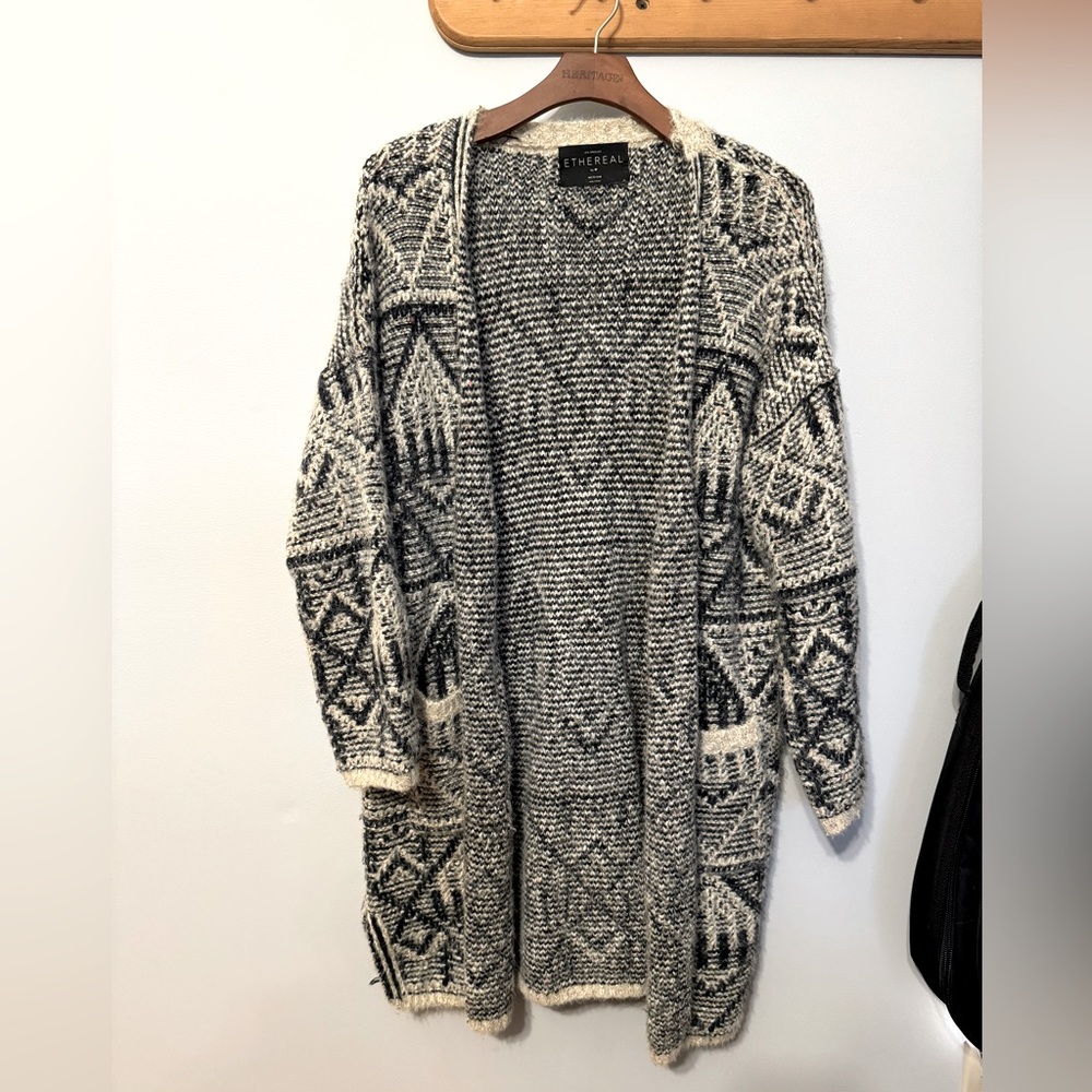 Ethereal Aztec fuzzy cardigan